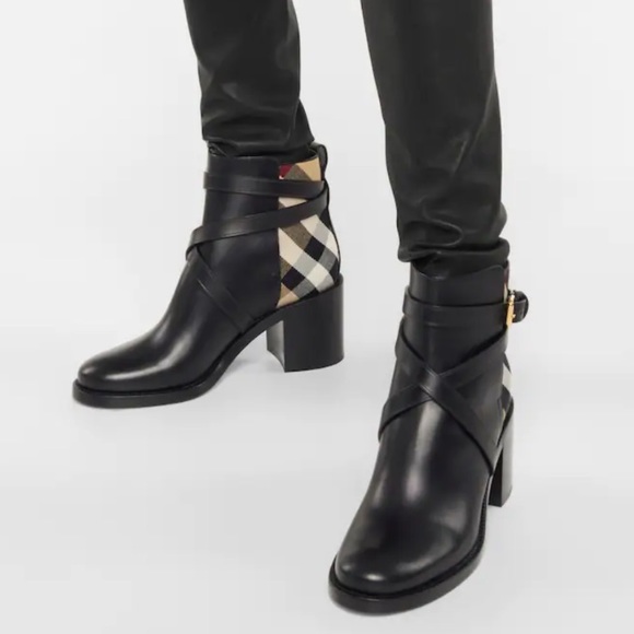 Burberry Shoes - Burberry Pryle Check Block Heel Bootie - Size 40 (US 10)